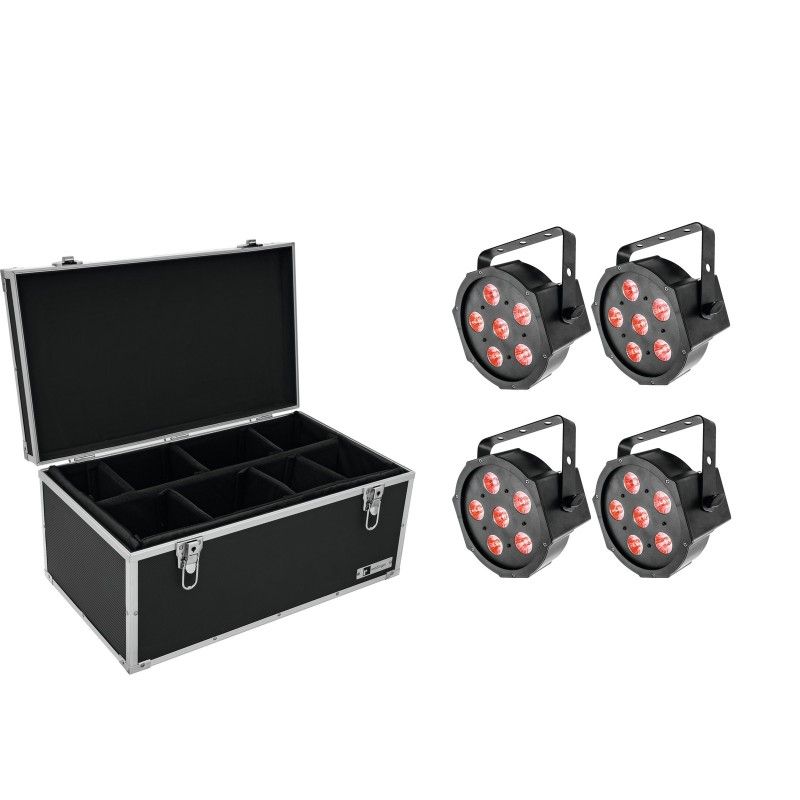 Eurolite 4x LED SLS-6 TCL Spot Light Set with Case