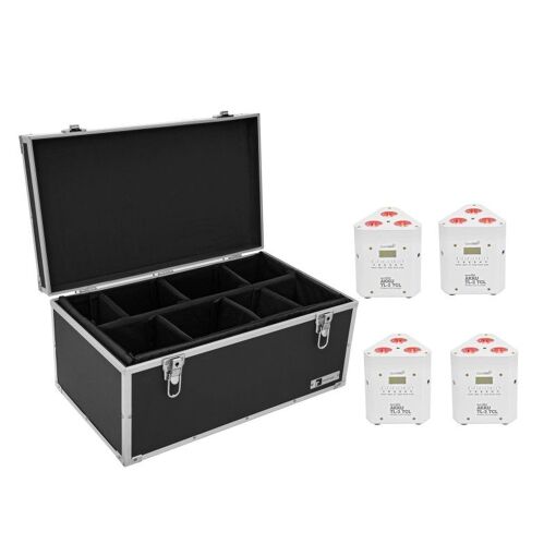Kit Eurolite 4x Batería TL-3 TCL Blanca con Maleta TDV-1