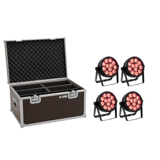 Kit de 4 luces LED Eurolite Silenciosas y delgadas 7C-12