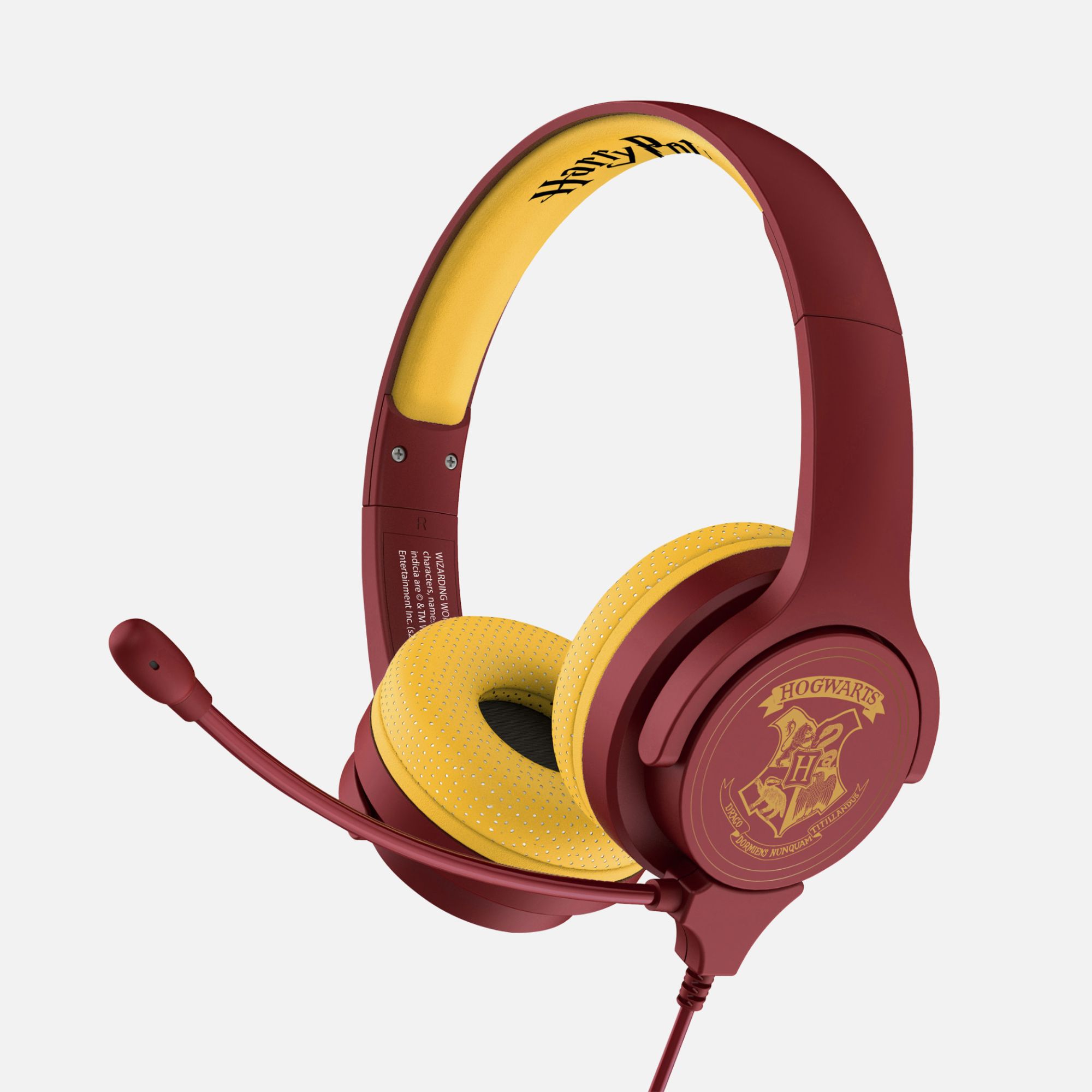 Auriculares OTL Technologies Hogwarts Crest con Cable para Juegos - Burdeos y Amarillo