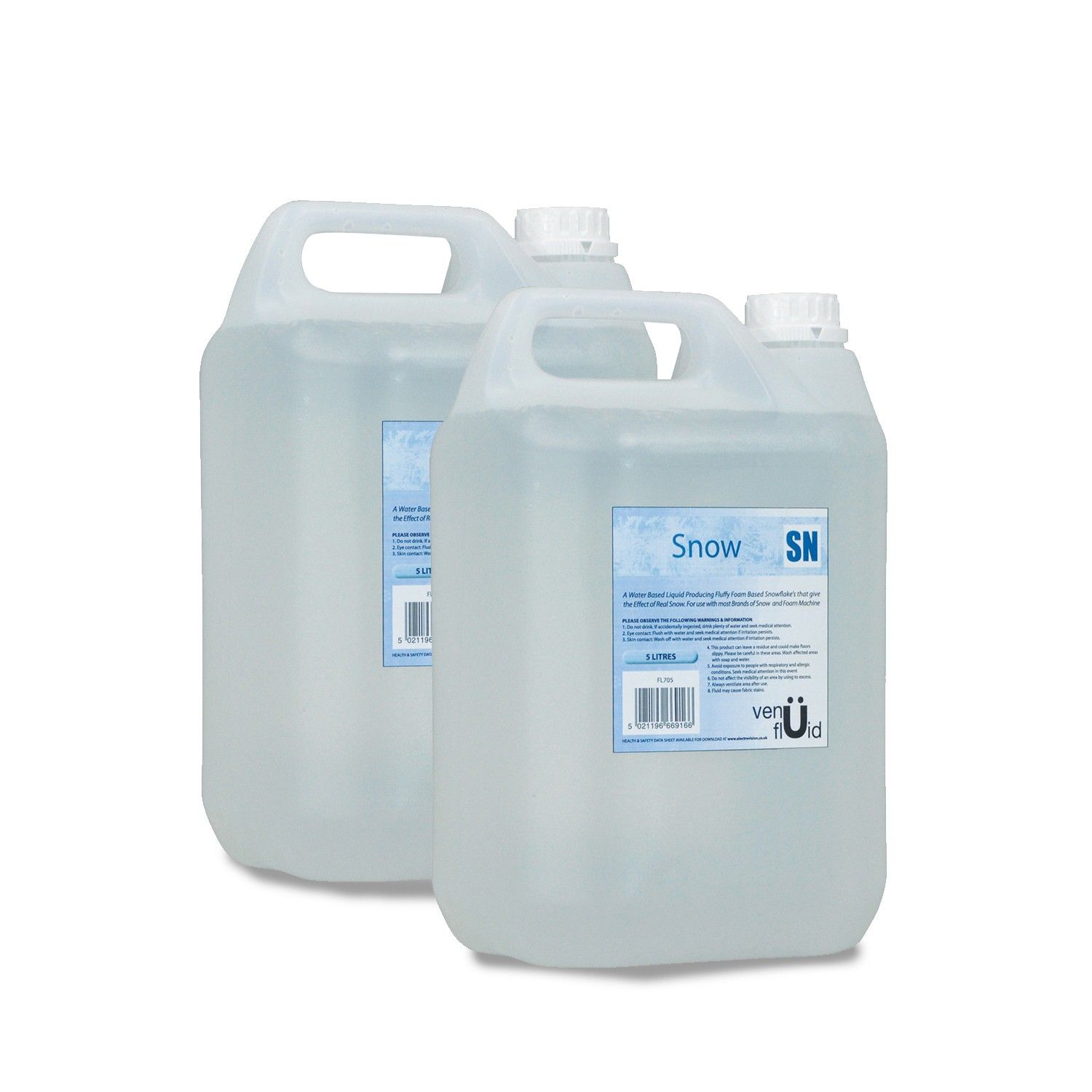 VenFluid Snow Liquid, 2 x 5L Bottles for Snowflake Effect