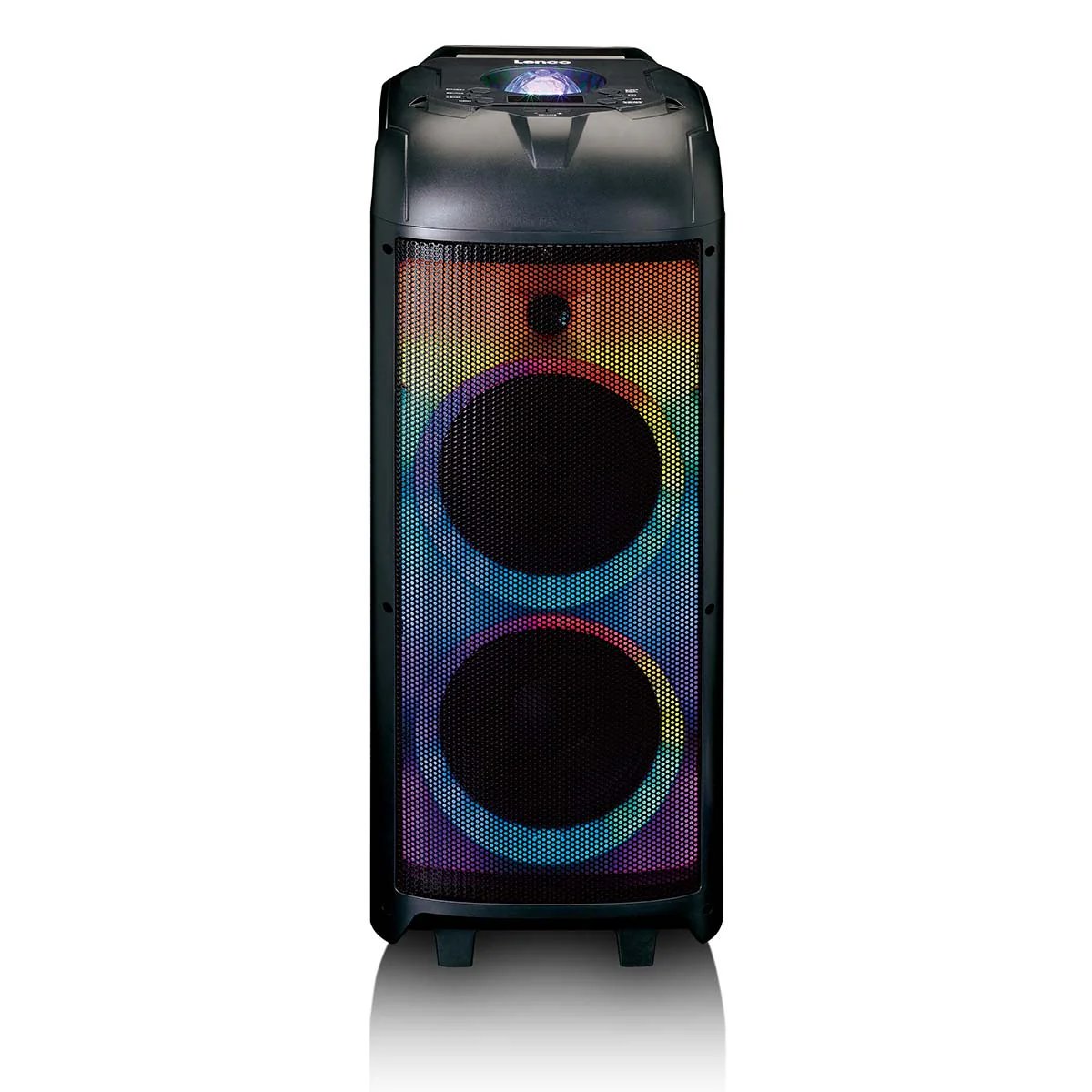 Lenco PA-260BK Portable Speaker with Disco Ball and Front Lighting