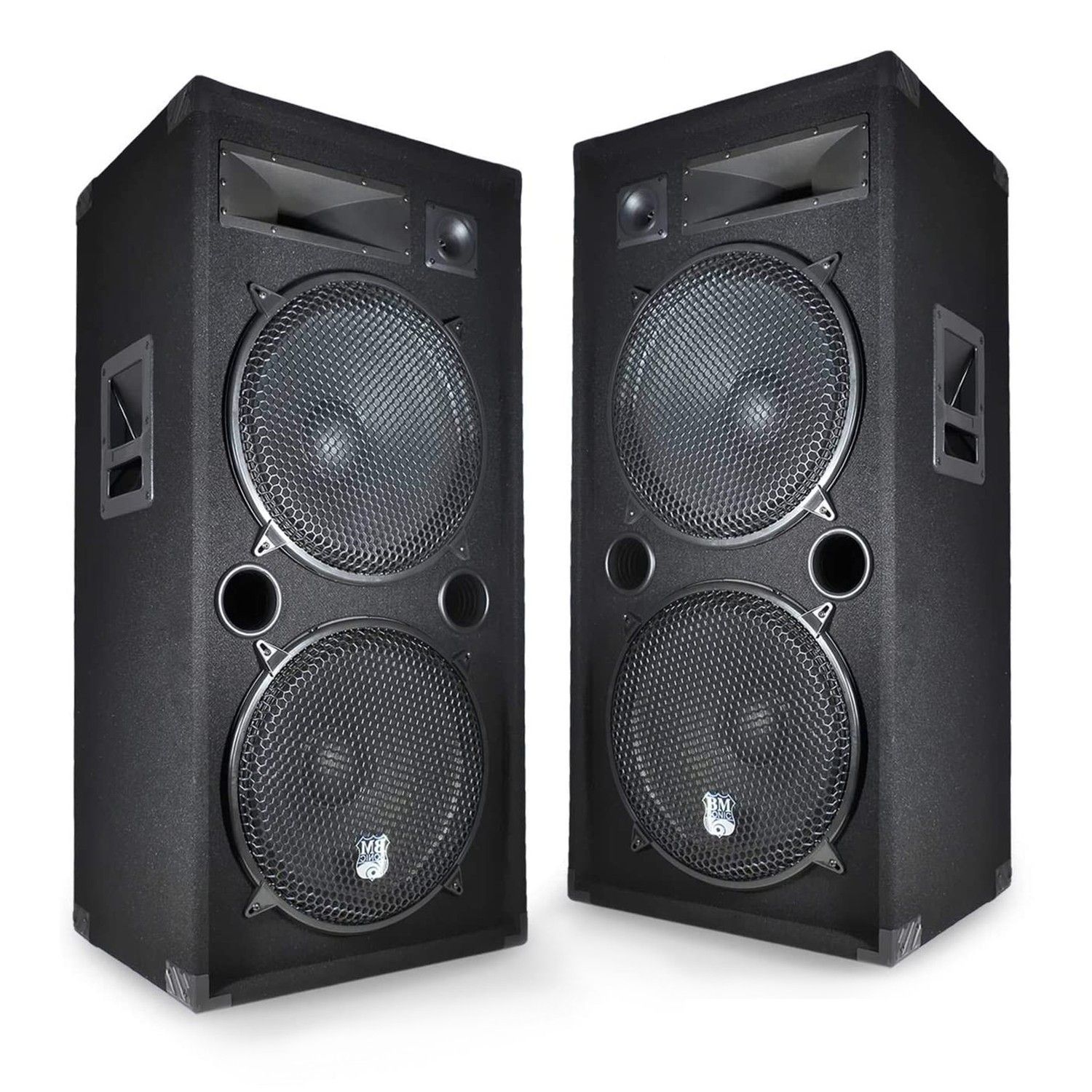 Bm Sonic LSC215 3-Way Passive PA Speakers - 2x15"/38cm Woofers, 2000W, Bass Reflex