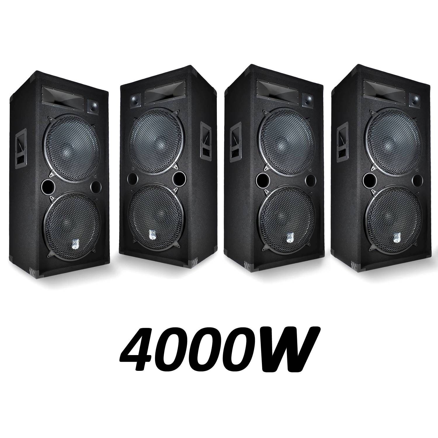 BM SONIC LSC215 3-Way Passive PA Speakers - 2x15"/38cm, 4000W, Bass Reflex