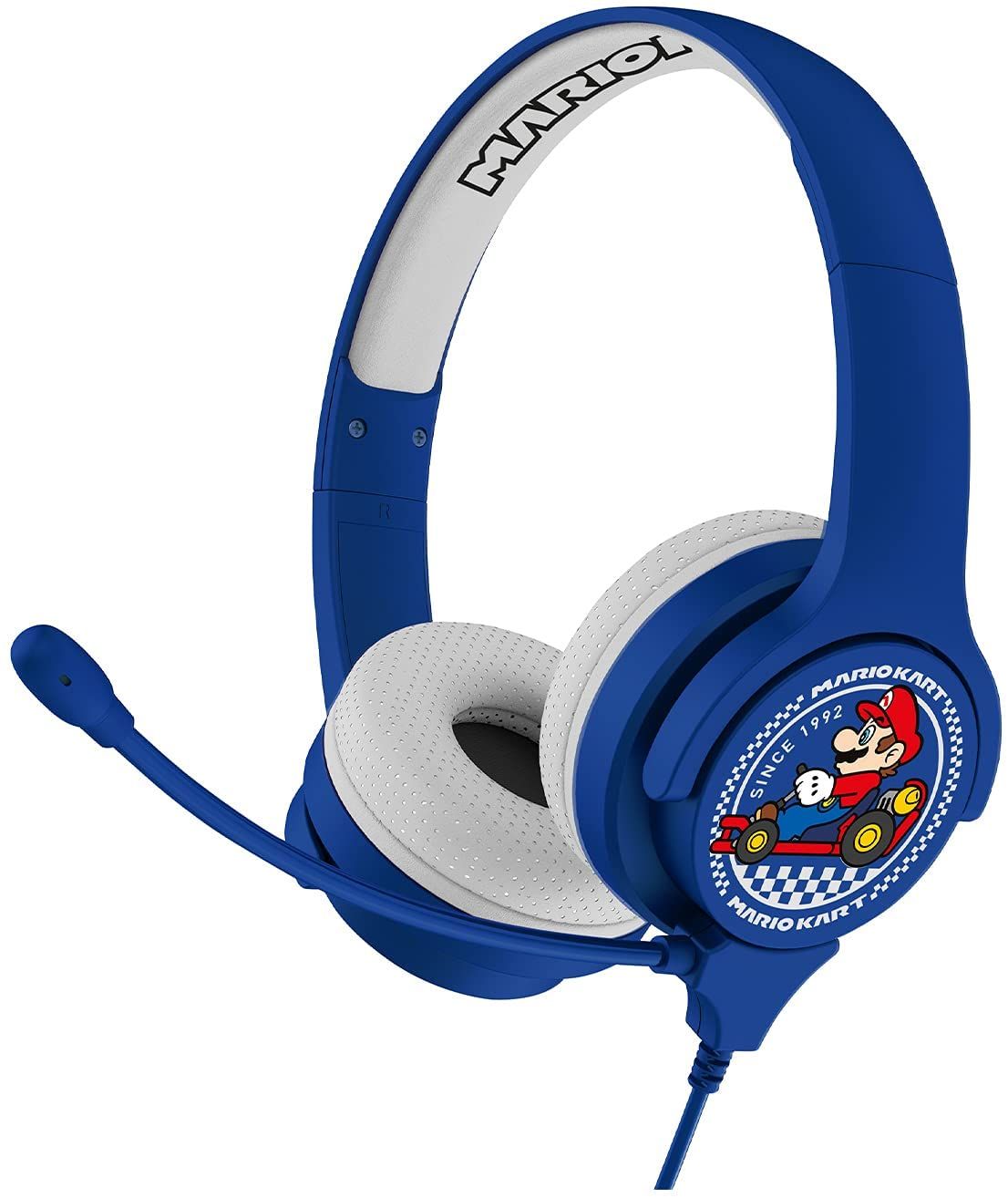 OTL MK0819 Mario Kart Wired Headset with Microphone for Kids, Blue