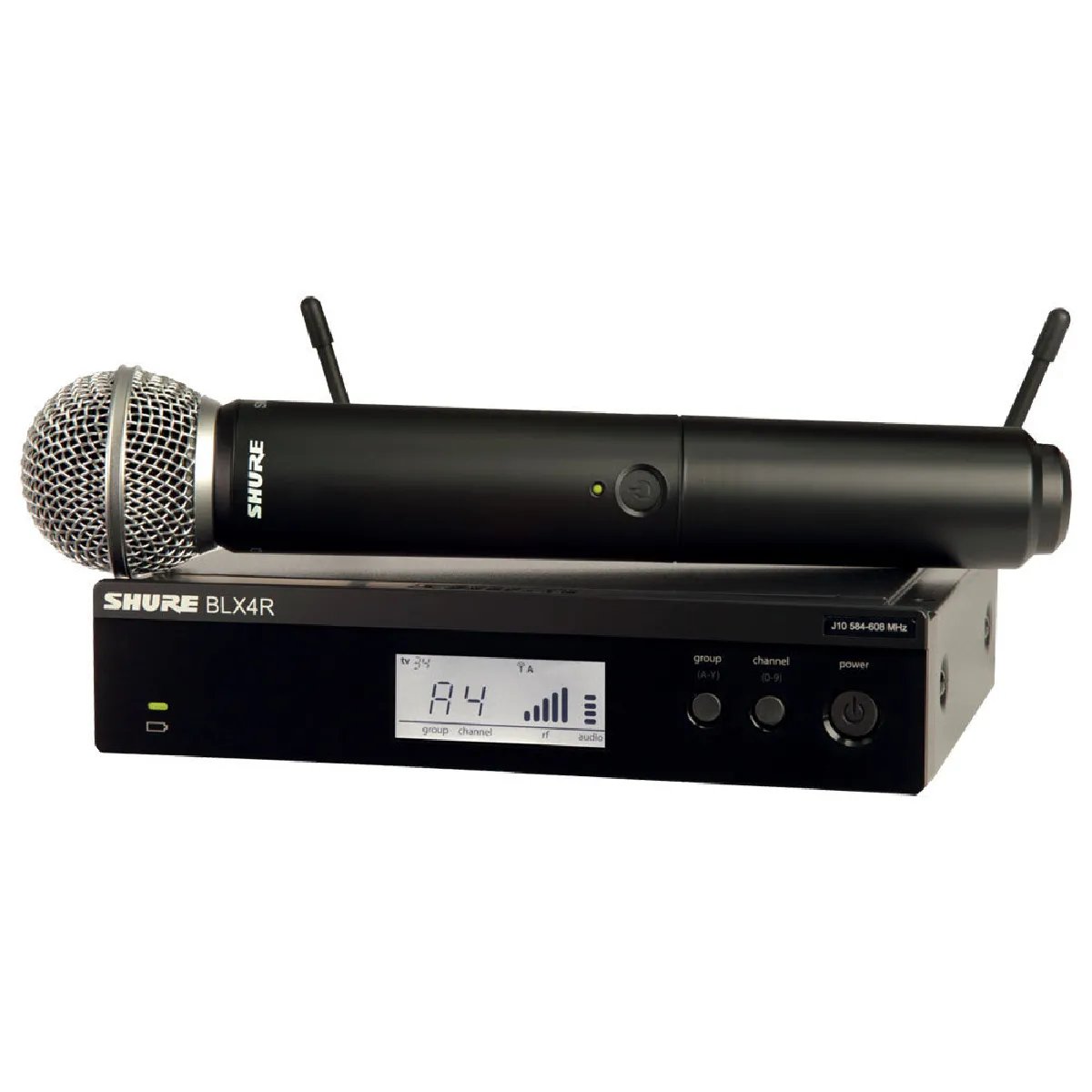 Shure BLX24R / SM58 - Wireless Handheld Microphone System - BLX4R Receiver - SM58 Cardioid Capsule