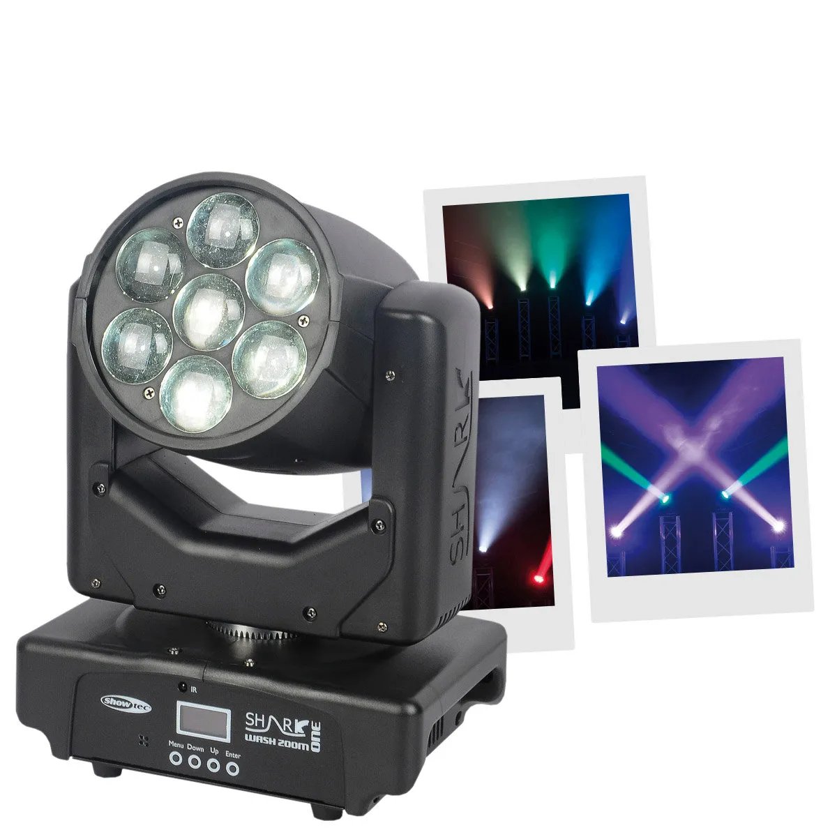 Showtec Shark Zoom Wash One - LED Projector - 7x 15W RGBW - Motorized Zoom - Wash
