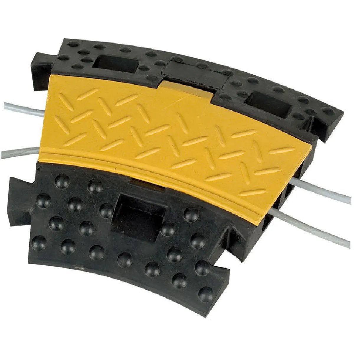 Showtec 30° Cable Bend Protector - 2-Channel Floor Passage Protection - Black