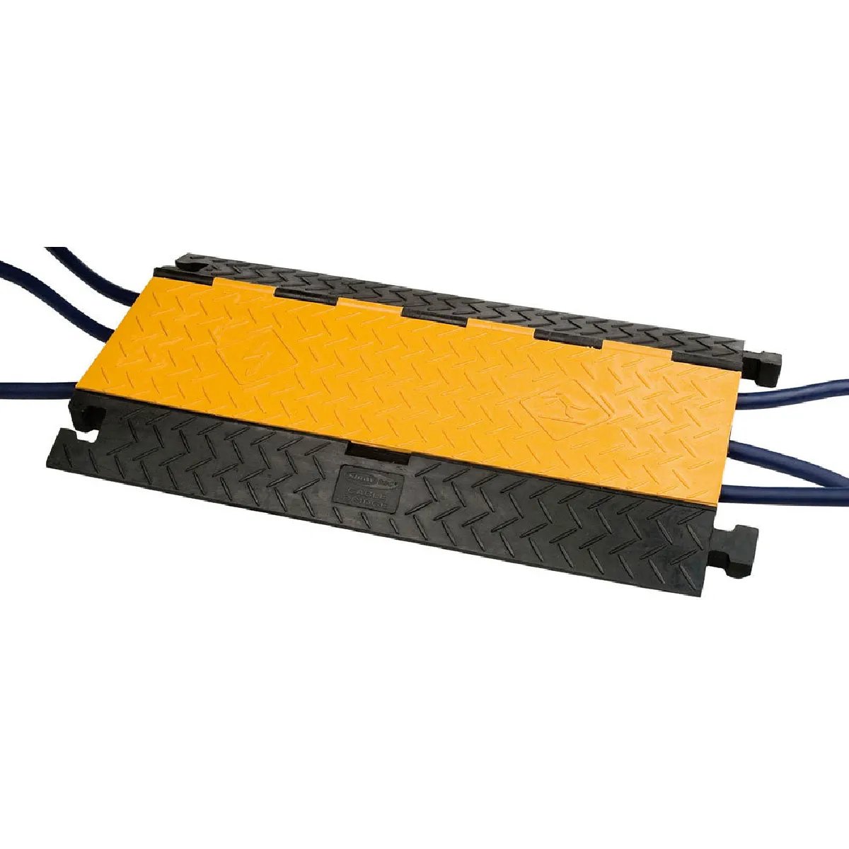 Showtec 5-Channel Cable Protector - Black/Yellow Floor Protector - Max Load 5t - Rubber - Free Standing - Outdoor