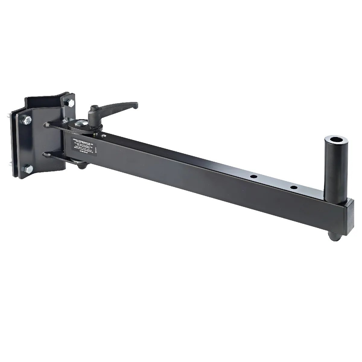 Support de haut-parleur K&M 24150 - Noir - Pivotant à 240°, pour montage sur tube de 45 à 55 mm - Acier - Charge 50 kg