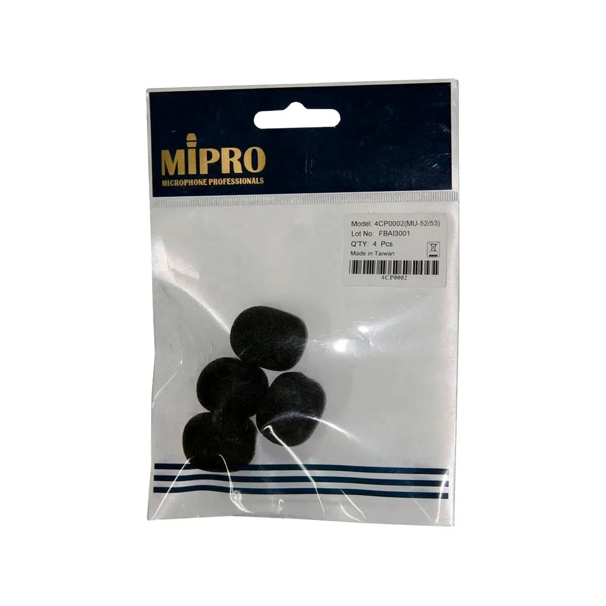 Mipro 4-Pack Windguard - Black - Compatible with MU 53 HN Micro