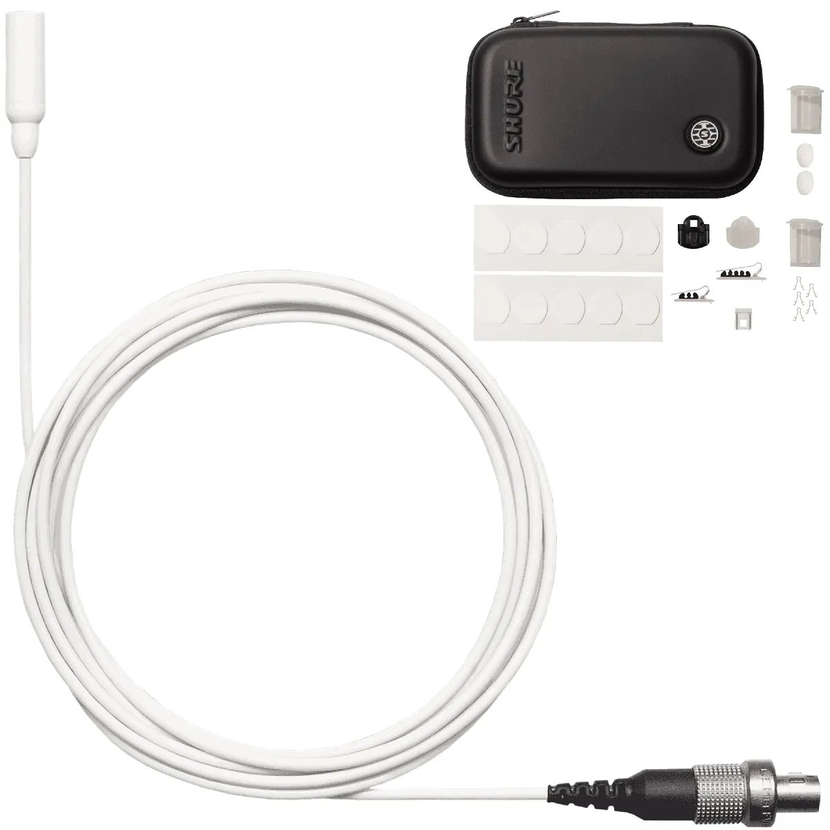 Shure TL48W/O LEMO A - Omni Neckline Microphone - White - Includes Accessories - LEMO Connector