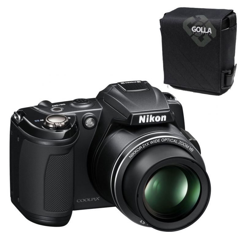 Nikon Coolpix L120 Noir + Étui + Carte SD 4 Go - Appareil photo 14,1 MP - Zoom 21x - Vidéo HD
