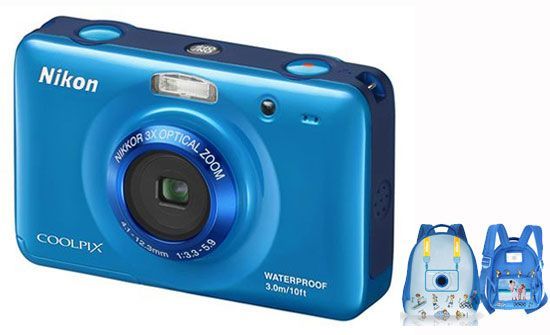 Nikon CoolPix S30 Blue Navy (Waterproof to 3m) + Backpack