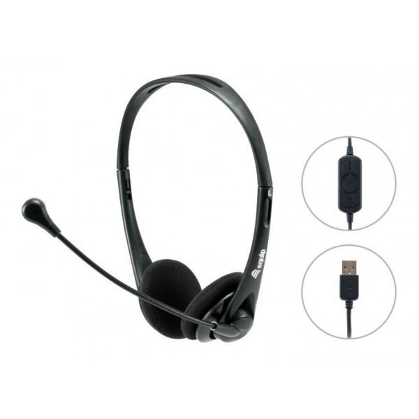 Equip Headset with Wire Arc Desk/Call Center USB Type-A Black