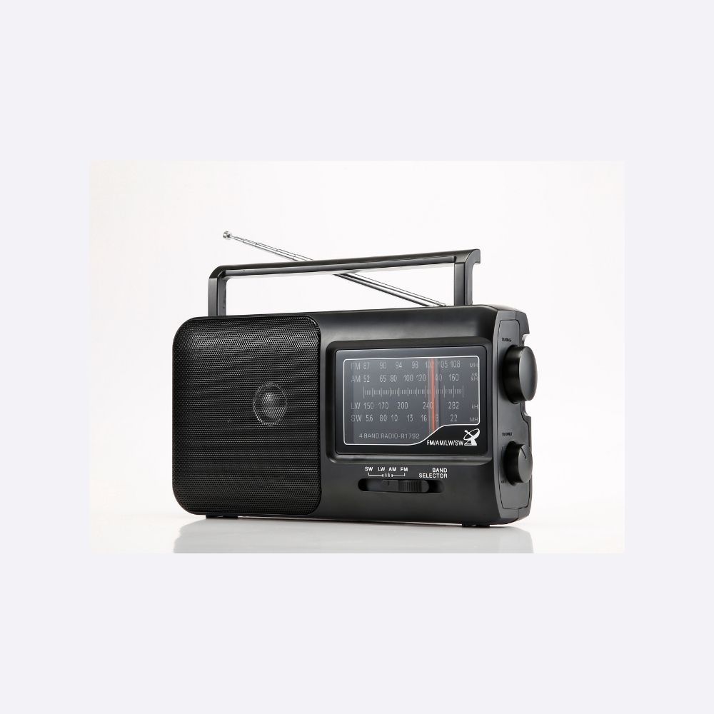 Radio WE Multibande AM/FM/SW1/SW2 - Noir (Prise casque, secteur ou piles)