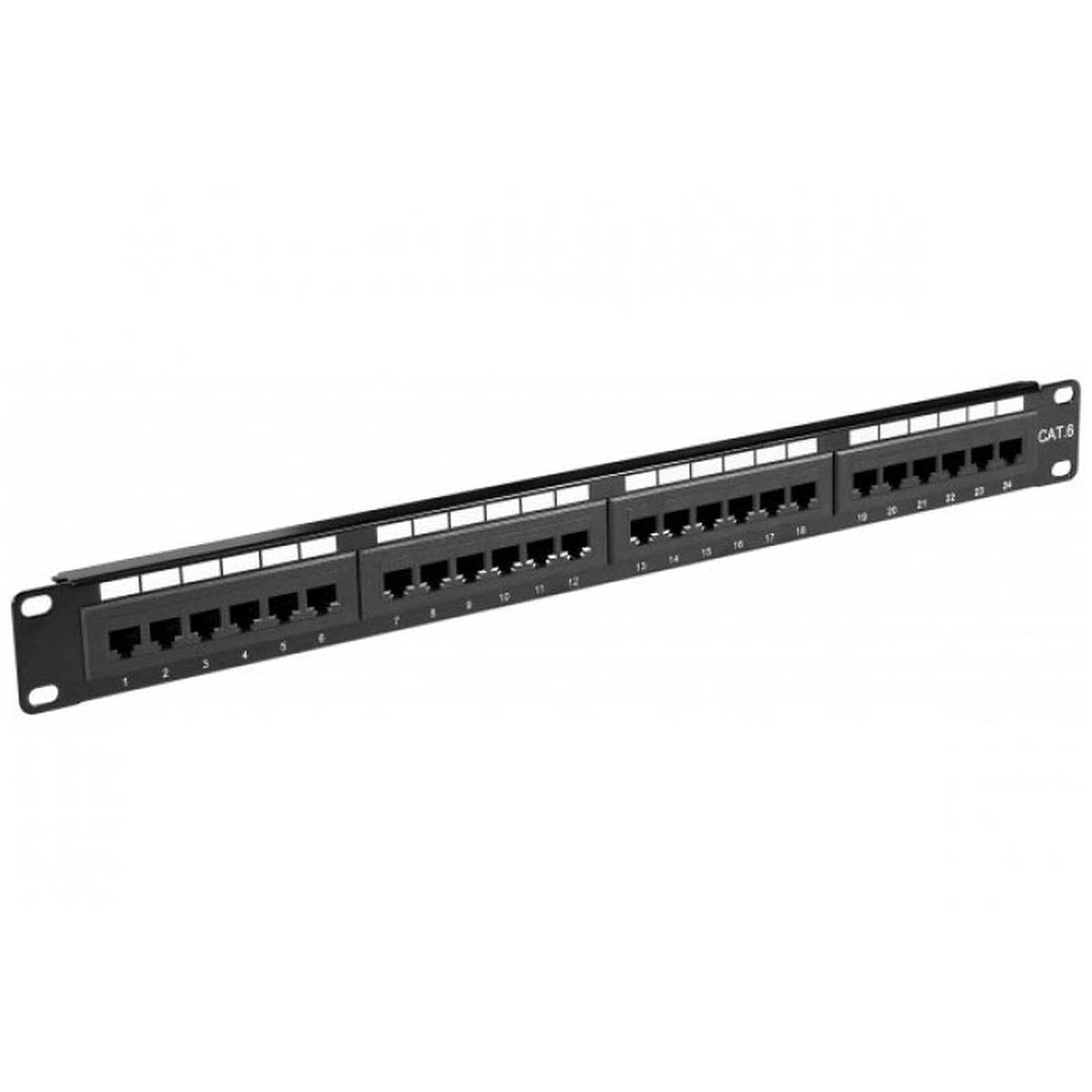 24-port UTP Cat 6 patch panel for 19" cabinet / enclosure / rack