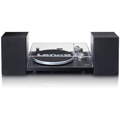 Lenco LS-500BK - Turntable with Integrated Amplifier, Bluetooth and Two External Speakers - Black