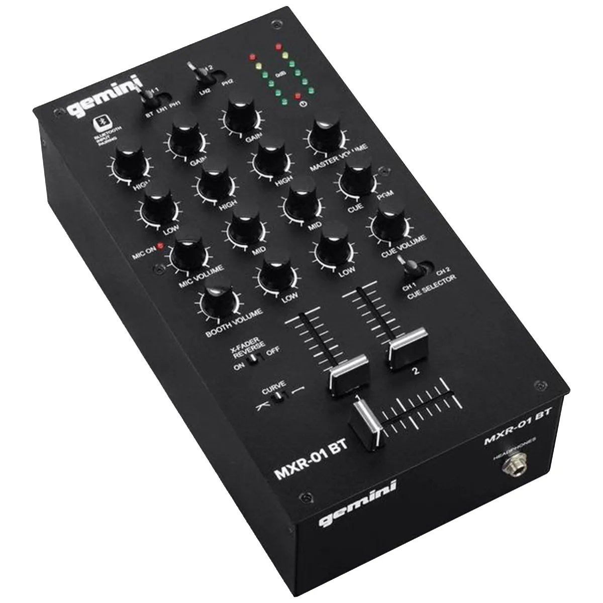 Table de mixage DJ Gemini MXR-01BT - 2 canaux - Entrée Bluetooth - Sortie casque jack 6,35 mm