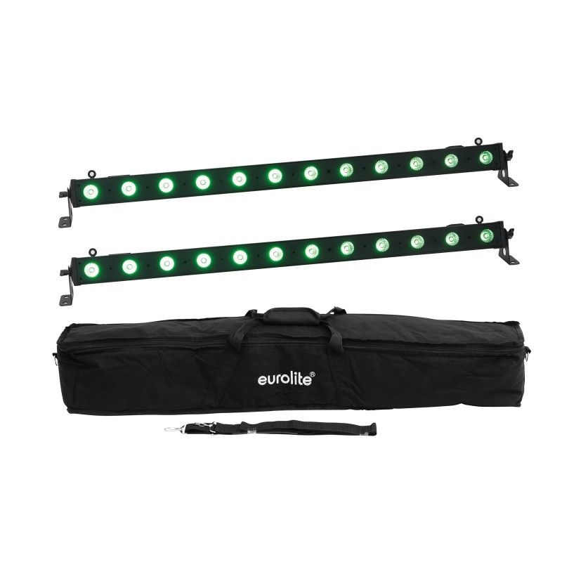 Kit de 2 barras LED Eurolite BAR-12 QCL RGB+UV con bolsa suave