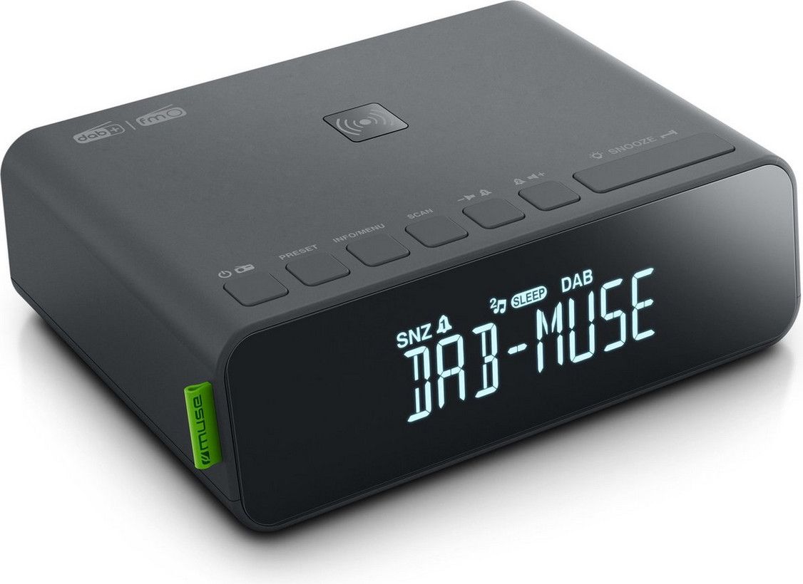 Muse Double Alarm Clock Radio - Black