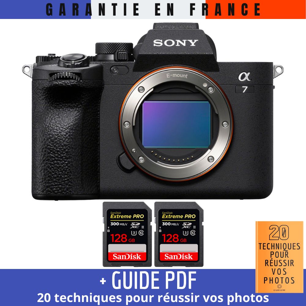 Sony Alpha 7 IV Nu + 2 SanDisk 128GB Extreme PRO UHS-II SDXC 300MB/s Memory Card Kit