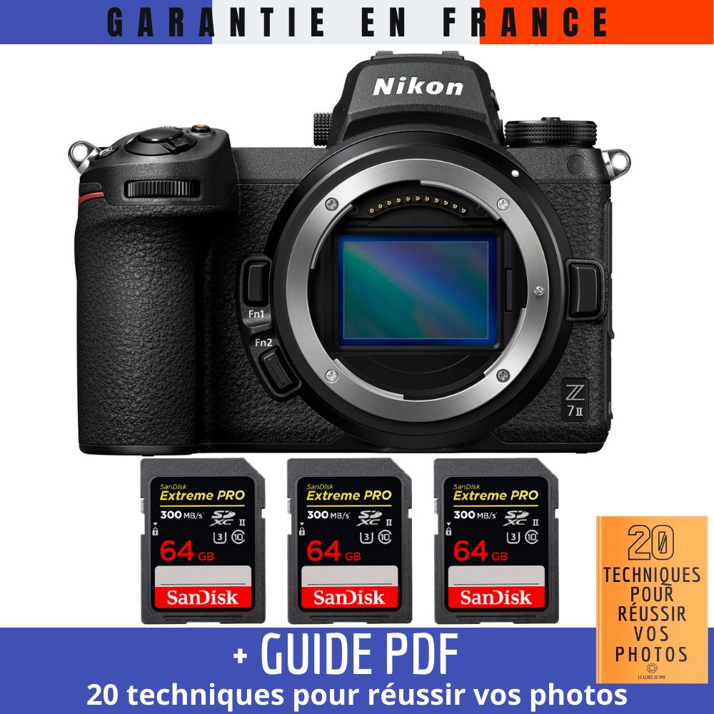 Nikon Z7 II Camera + 3 SanDisk 64GB Extreme PRO UHS-II SDXC Cards (300MB/s) + '20 TECHNIQUES FOR SUCCESSFUL PHOTOS' Guide