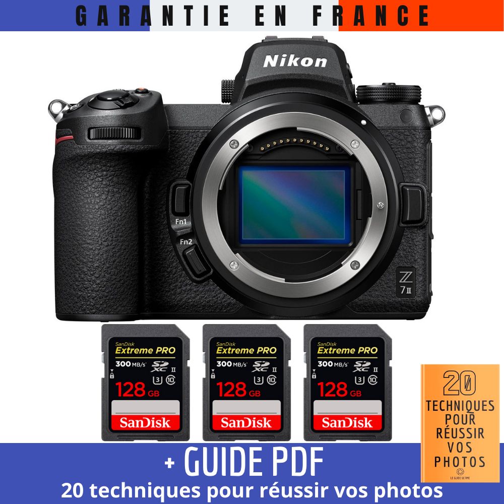 Nikon Z7 II Nu + 3 SanDisk 128GB Extreme PRO UHS-II SDXC 300MB/s Memory Card Kit