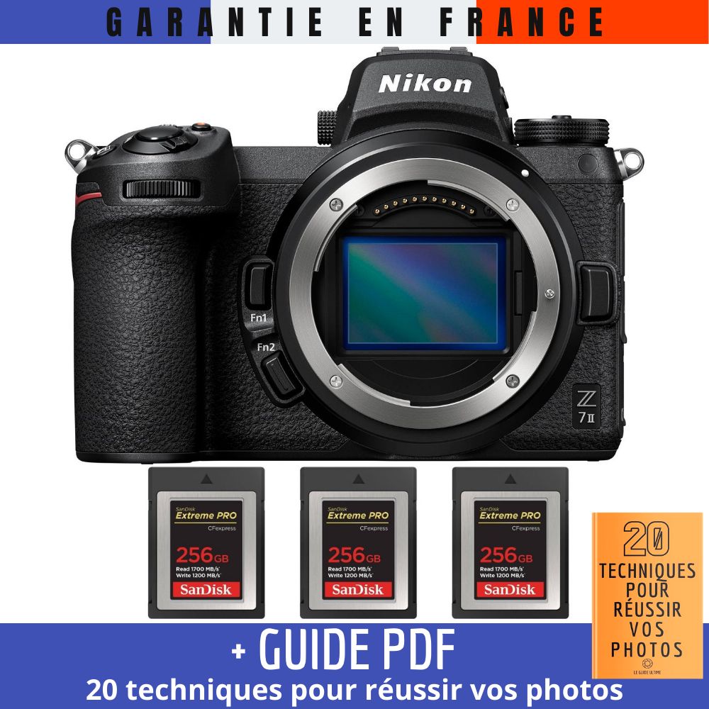 Nikon Z7 II Nu + 3 SanDisk 256GB Extreme PRO CFexpress Type B + Guide PDF '20 TECHNIQUES POUR RÉUSSIR VOS PHOTOS