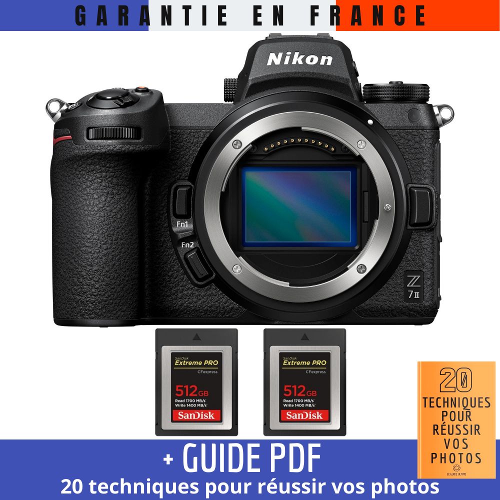 Nikon Z7 II Nu + 2 SanDisk 512GB Extreme PRO CFexpress Type B + Guide PDF '20 TECHNIQUES POUR RÉUSSIR VOS PHOTOS