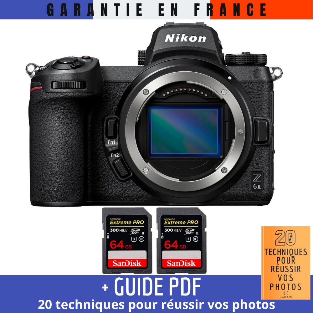 Nikon Z6 II Nu + 2 SanDisk 64GB Extreme PRO UHS-II SDXC 300MB/s Memory Card Kit