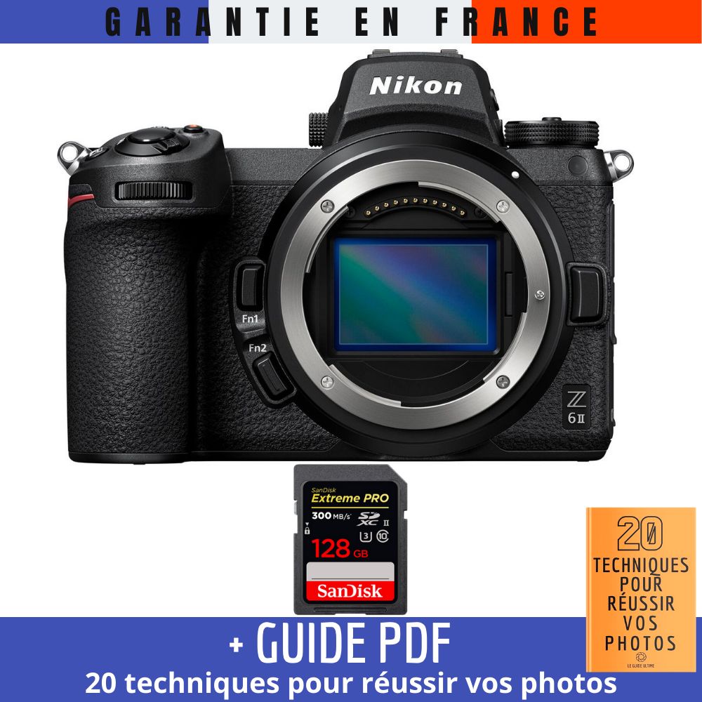 Nikon Z6 II Body + 1 SanDisk 128GB Extreme PRO UHS-II SDXC Card 300MB/s + Guide PDF '20 TECHNIQUES POUR RÉUSSIR VOS PHOTOS'