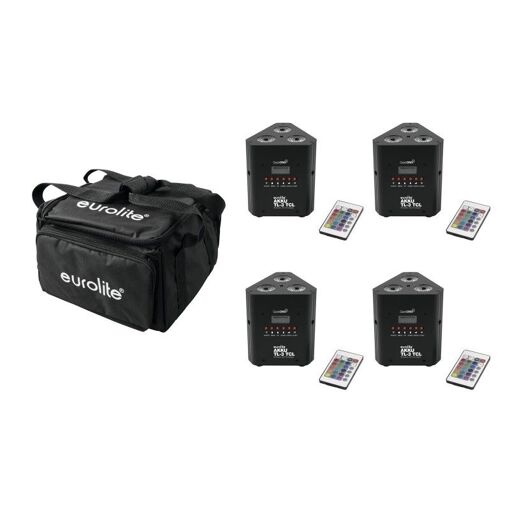 Kit Eurolite 4x TL-3 Batería QuickDMX + Bolsa Soft