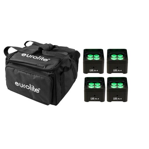 Ensemble Eurolite 4 x Éclairage LED TL-4 + Sac Doux