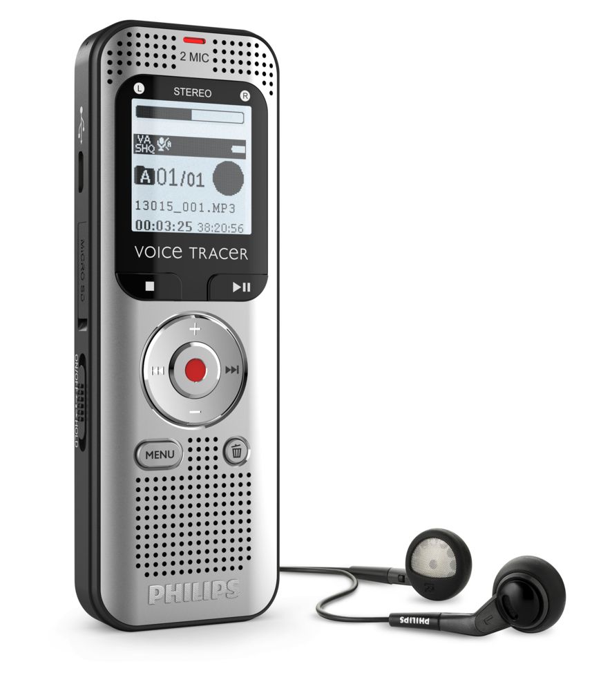 Philips Voice Tracer DVT2010 Digital Voice Recorder 8GB Silver