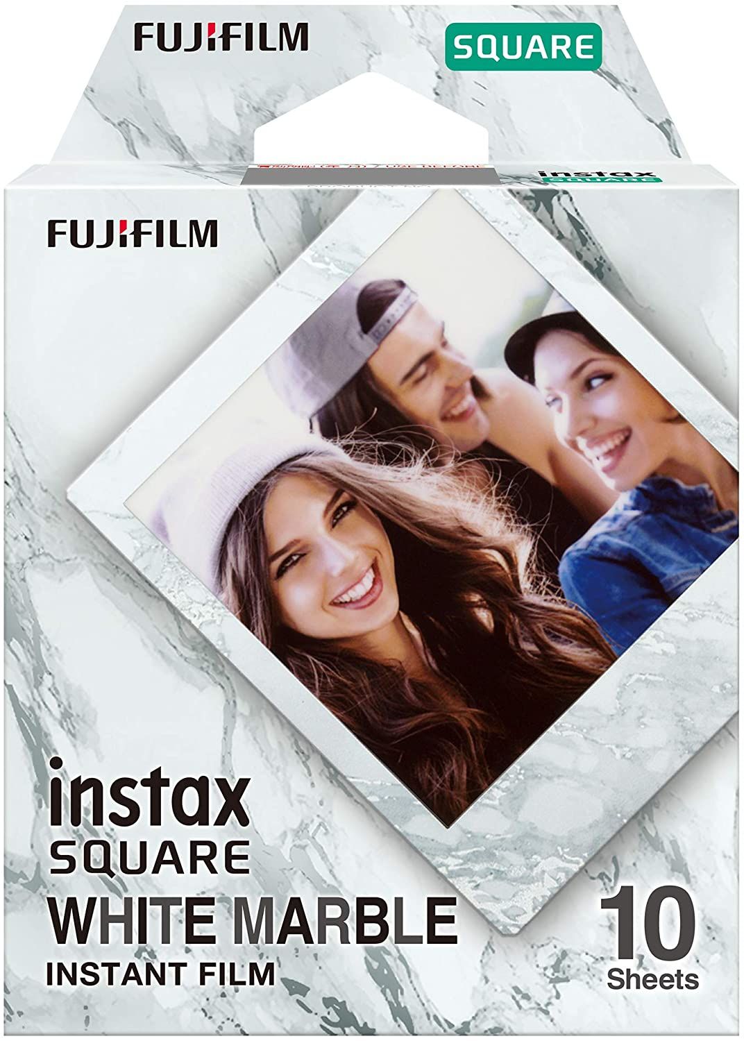 Papel foto Fujifilm Instax Cuadrado Mármol Blanco - Paquete de 10
