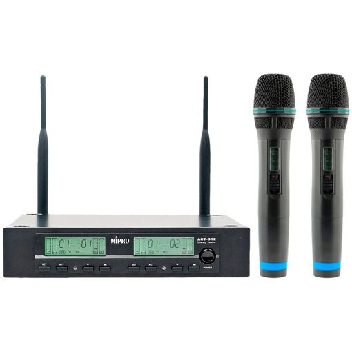Système sans fil Mipro ACT 312II - Récepteur ACT312II - 2 micros ACT32H - Largeur de bande 24MHz