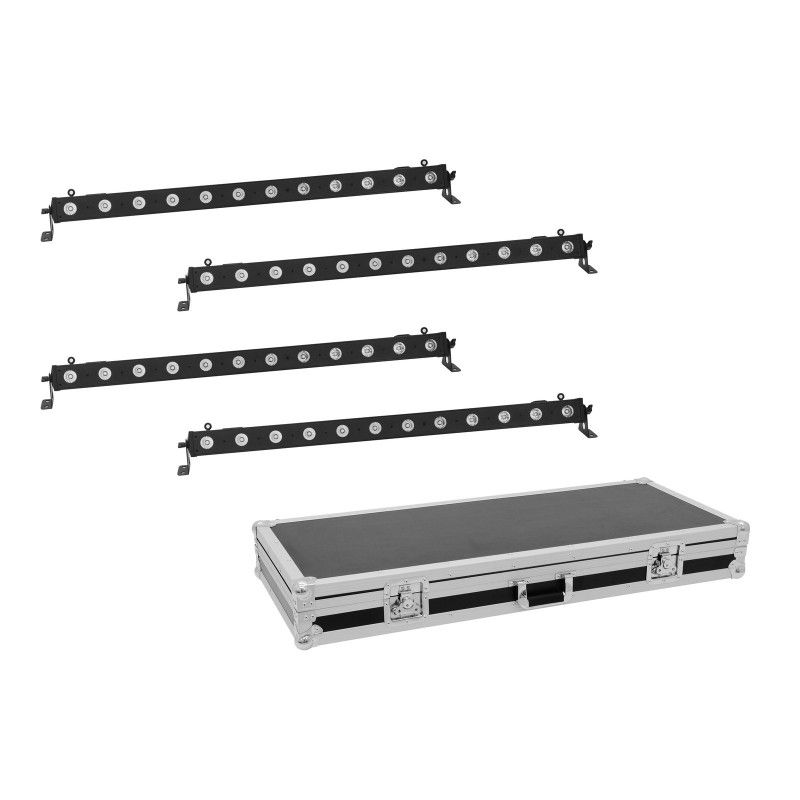 Kit Eurolite 4 barras LED BAR-12 QCL RGBA + estuche