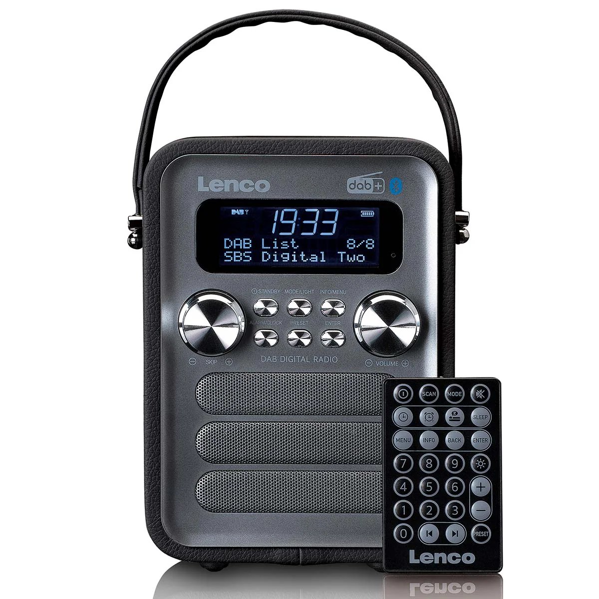 Lenco PDR-051BKSI - DAB+ Radio with Bluetooth - Black - Anthracite/Black