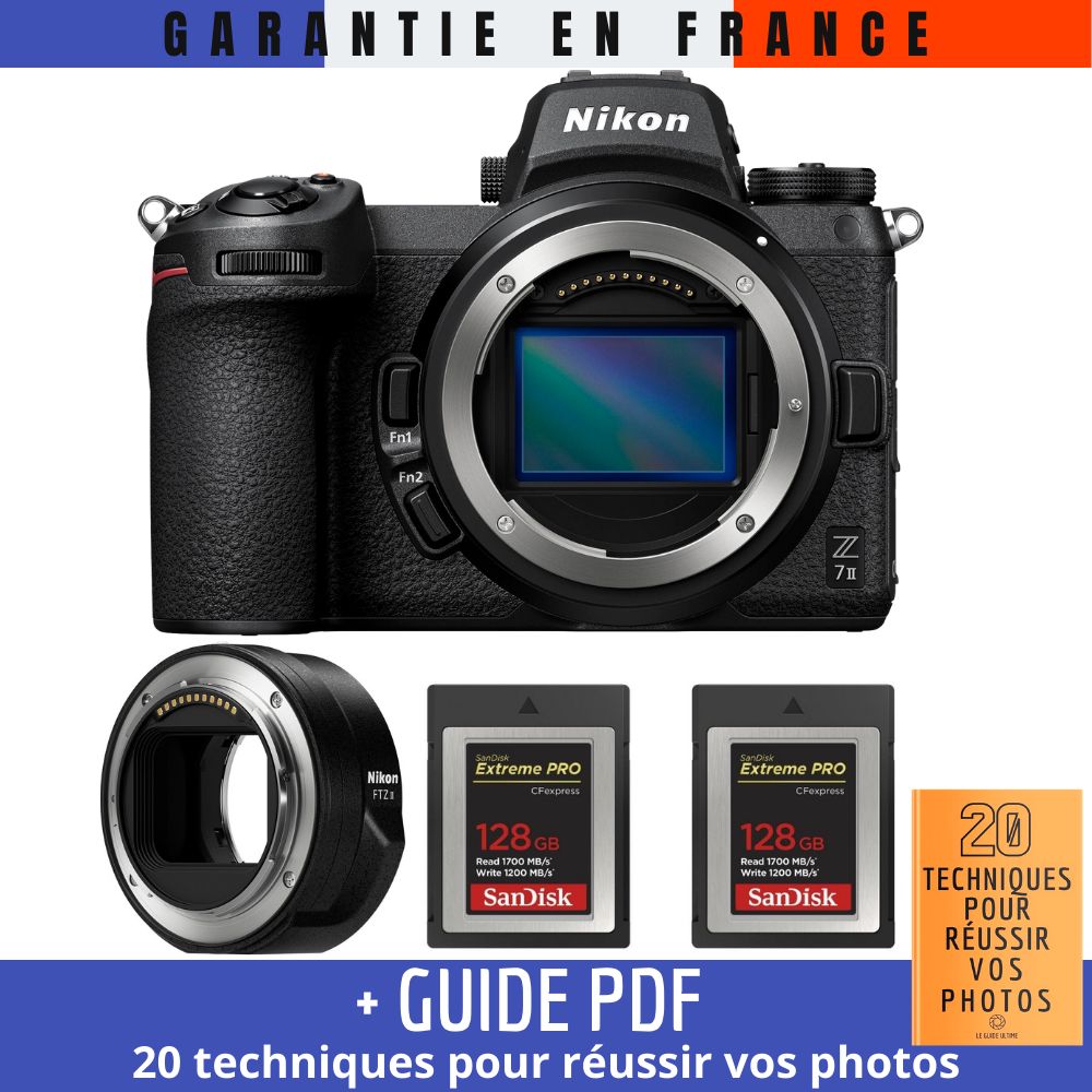 Nikon Z7 II + FTZ II + 2x 128GB SanDisk Extreme PRO CFexpress Tipo B + '20 TÉCNICAS PARA FOTOS ÉXITOSAS' Guía