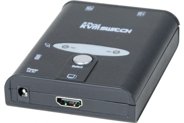Dexlan Mini Switch KVM HDMI/USB/Audio 2 Ports with Cables, 1.3m