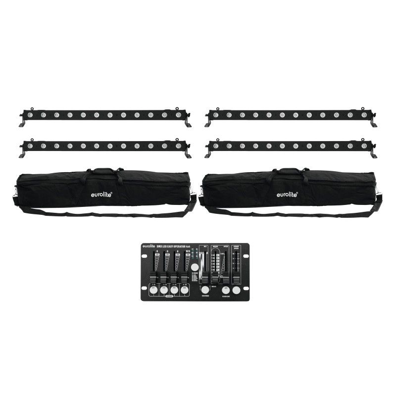 Kit Eurolite 4x Barra LED QCL RGBW de 12