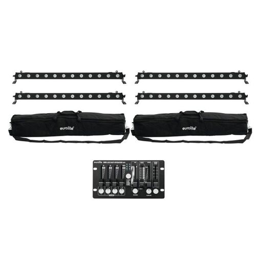 Kit Eurolite 4x Barra LED QCL RGBW de 12