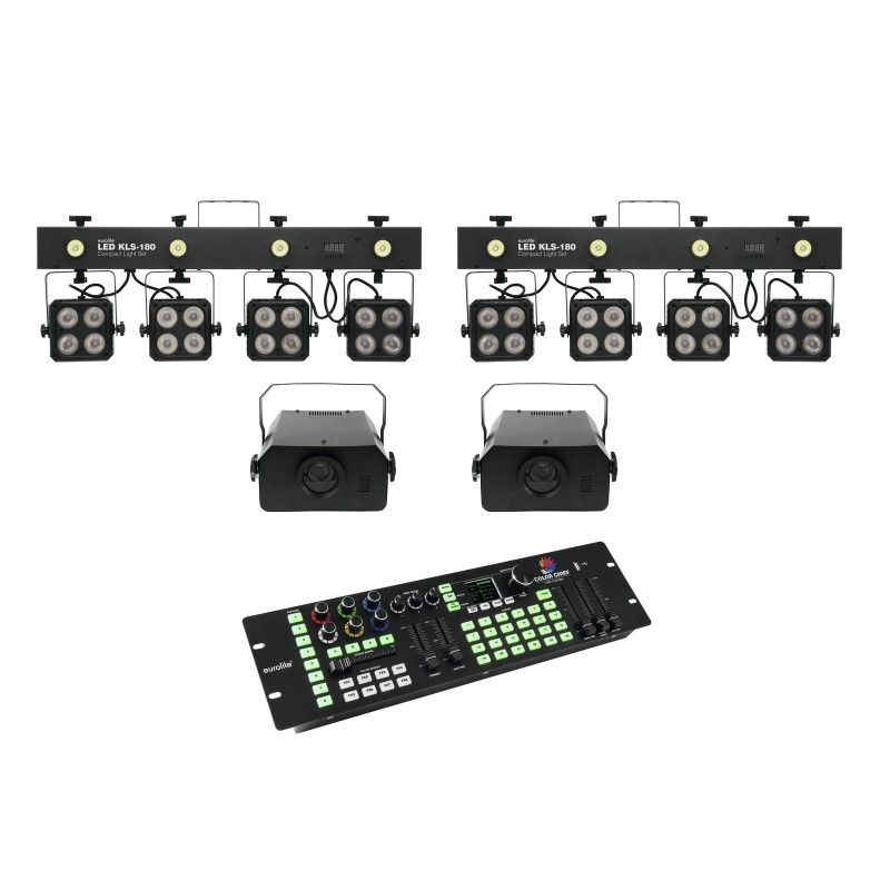 Eurolite LED Lighting Set (2x KLS-180 + 2x WF-40 + DMX Controller)
