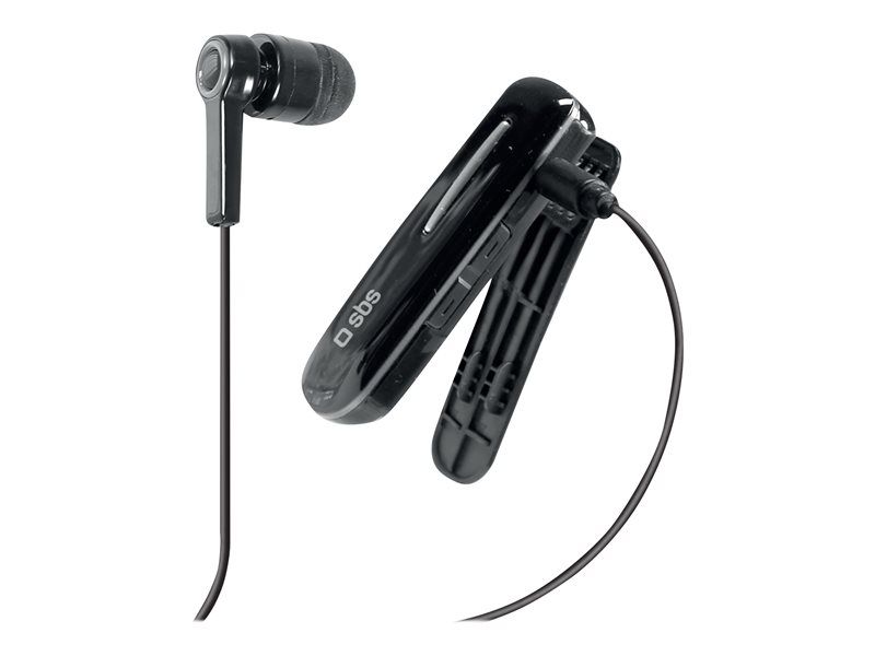 SBS Bluetooth EarSet with Clip - Wireless Earbuds - Black