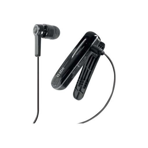 SBS Ecouteurs Bluetooth avec Clip - Écoute intra-auriculaire sans fil - Noir