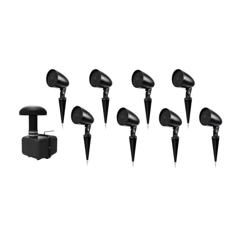 Omnitronic GSUB-8 In-Ground Subwoofer + 8x PS-2.5GS Speaker Set, Black
