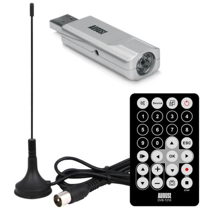 Receptor TNT HD USB August - DVB-T210 - Decodificador y grabador para PC