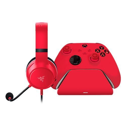 Razer Kaira X Red Headset + Xbox Controller Charger - Red