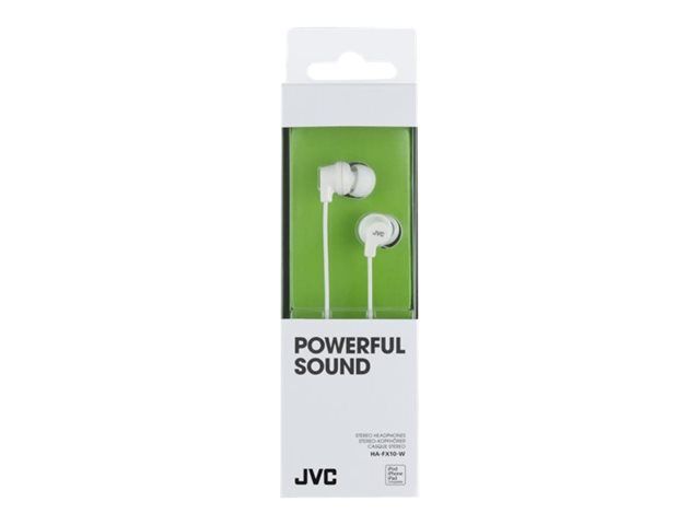 JVC HA-FX10 Earphones - In-Ear - Wired - 3.5mm Jack - White